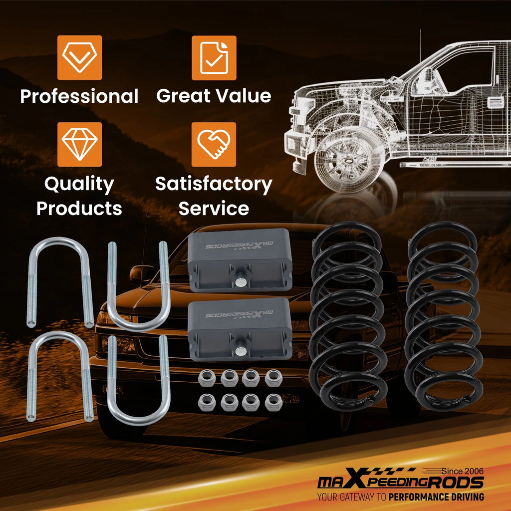 Lowering Springs for GMC Canyon and Chevy Colorado 2004–2012 2WD Front Rear