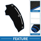 Dashboard Cover Mat for Dodge Challenger (2015–2024) Black Blue