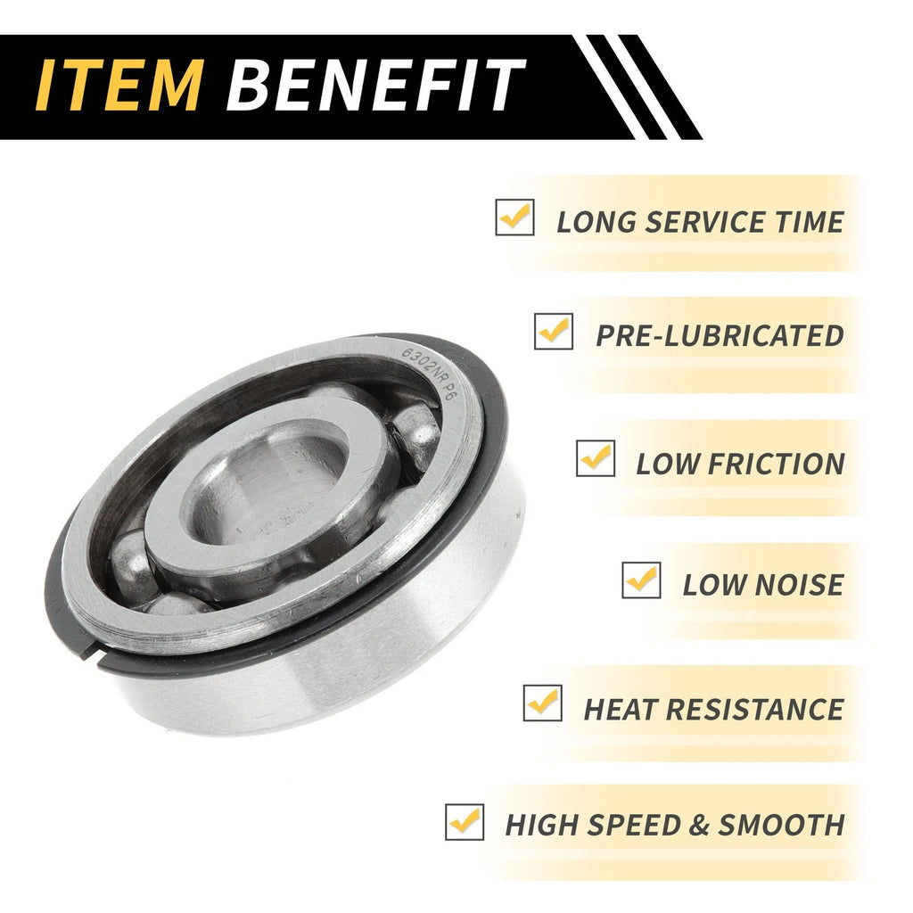 6302NR Deep Groove Ball Bearing for Scooter Skateboard Wheel (P6)