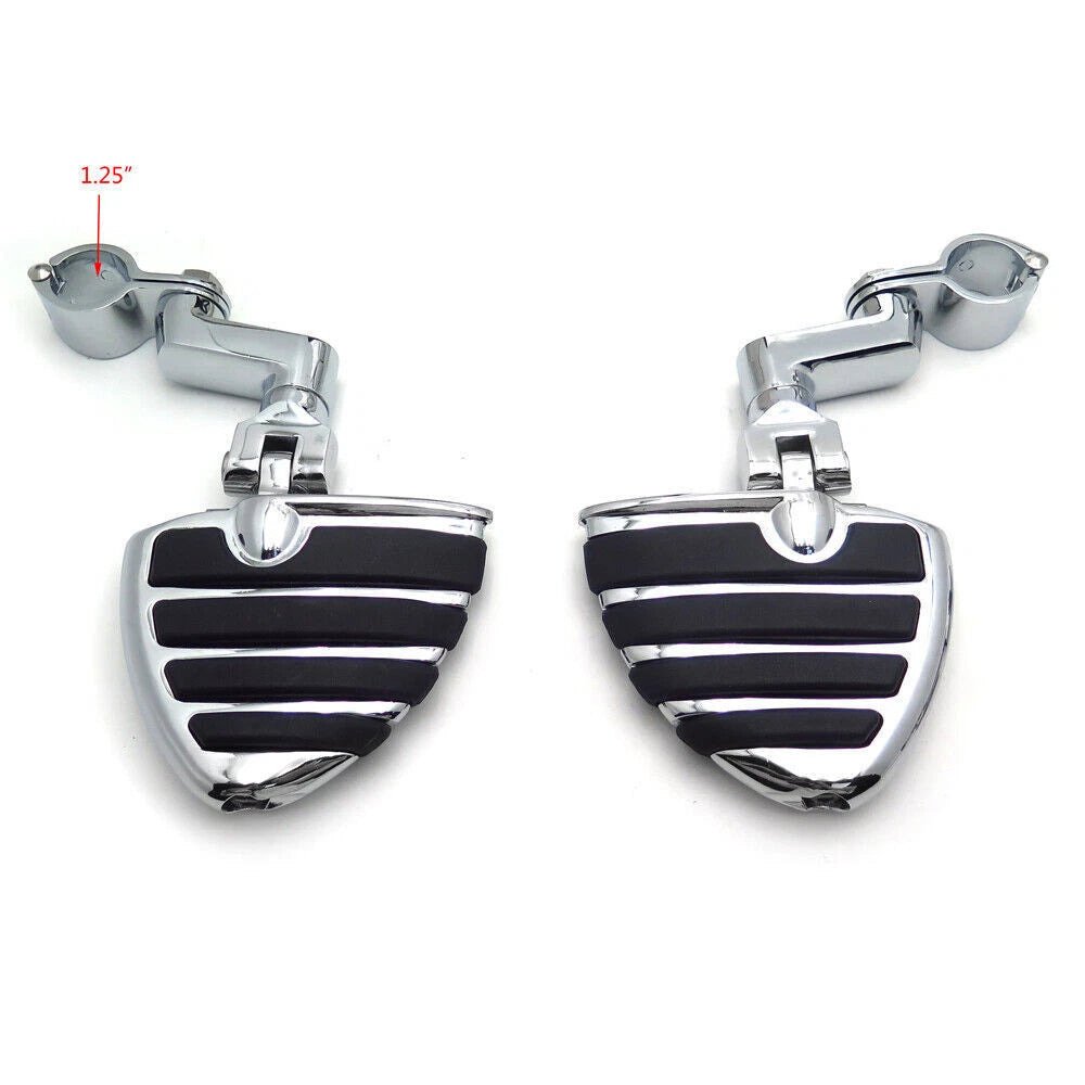 1" Wing Foot Peg Male Mount Clamps for Harley Sportster 883 XL1200, Honda Shadow