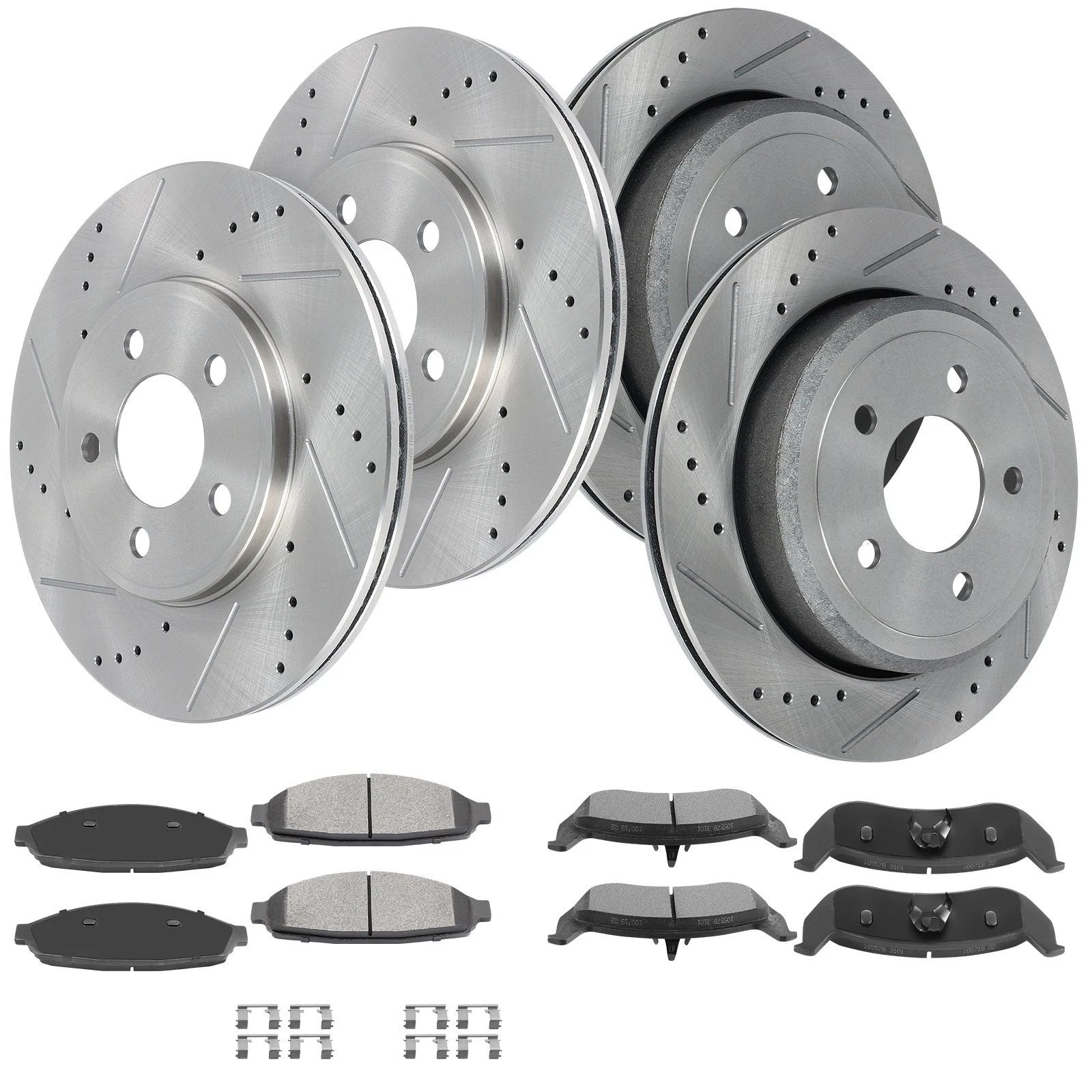 Front and Rear Brake Rotors & Ceramic Pads for Mercury Grand Marquis (2003–2011)