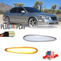 2X Clear Lens Amber LED Front Side Marker Lights for Nissan Maxima (2000–2003)