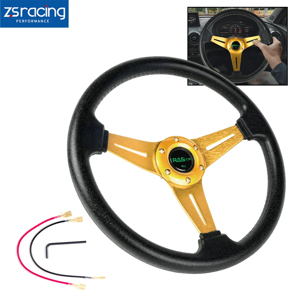 14" Deep Dish Steering Wheel for Universal Fit