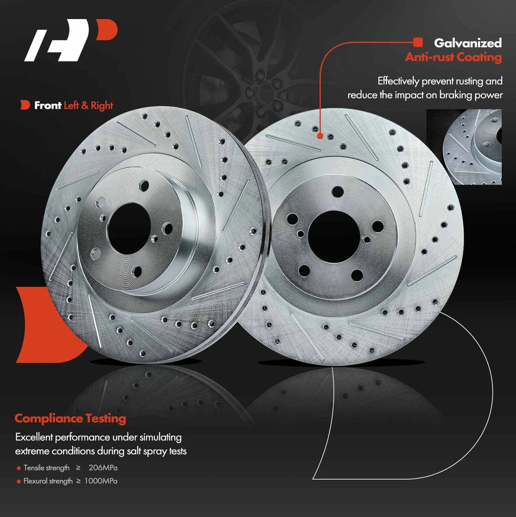 Front Drilled Brake Rotors & Ceramic Pads for Subaru Outback (2002-2005)
