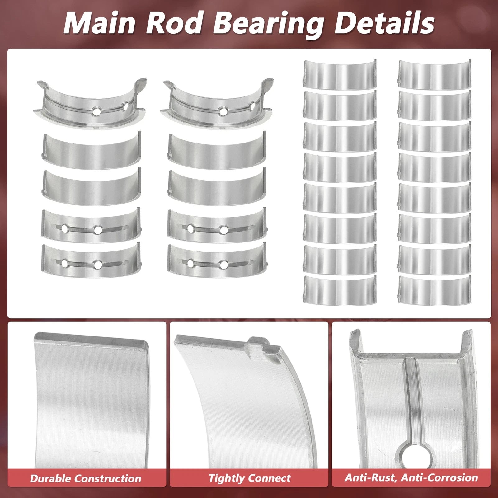 Main Bearing and Connecting Rod Bearing Kit for Chevrolet Silverado (No.MS2199P)