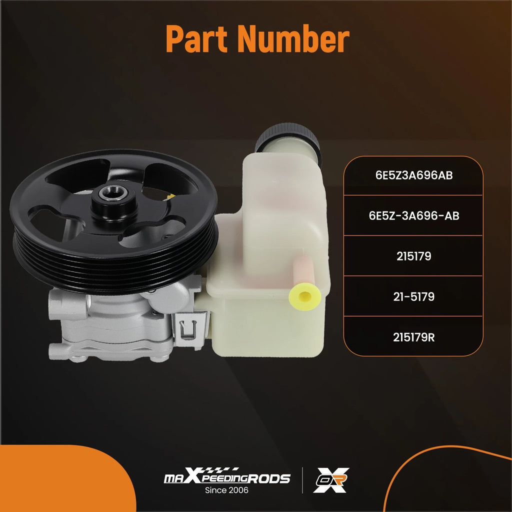 Power Steering Pump w/ Pulley for Ford Fusion 2006–2009 (2.3L, 6E5Z3A696AB)