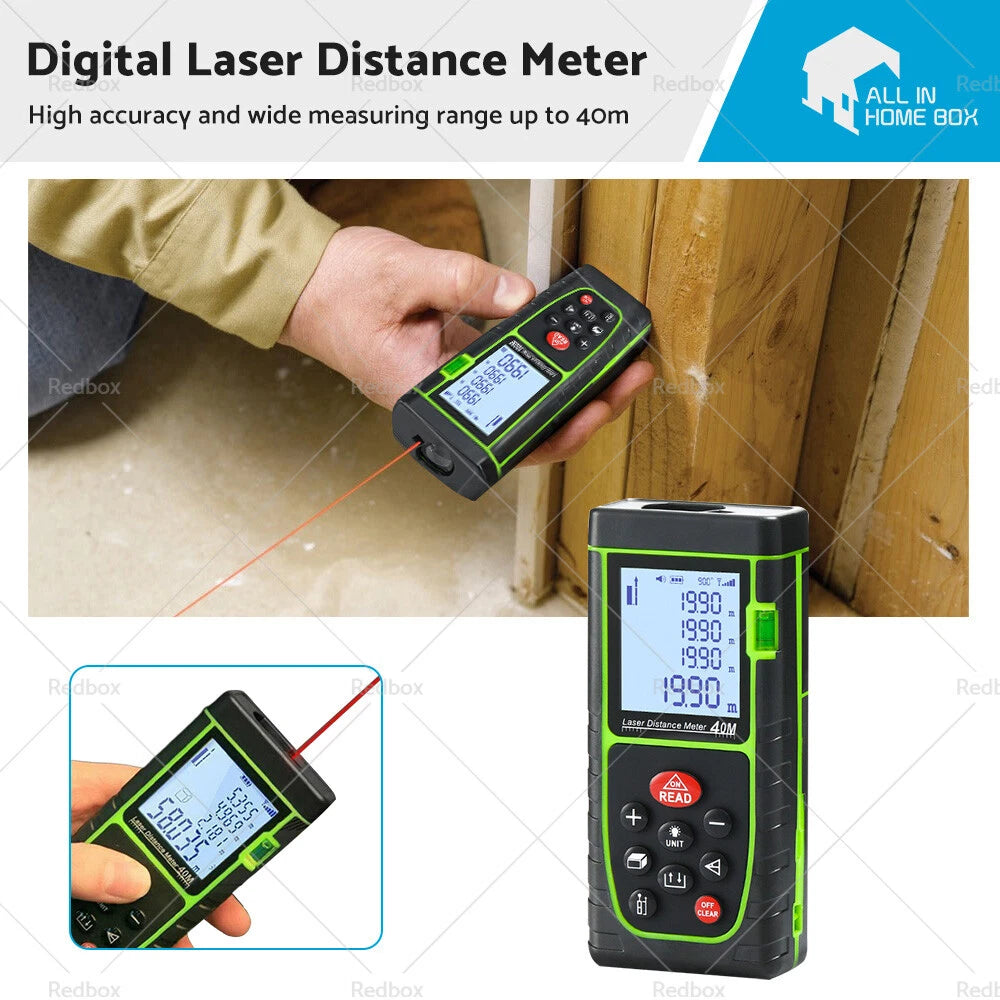 Digital Laser Distance Meter 40m Range Finder Tool