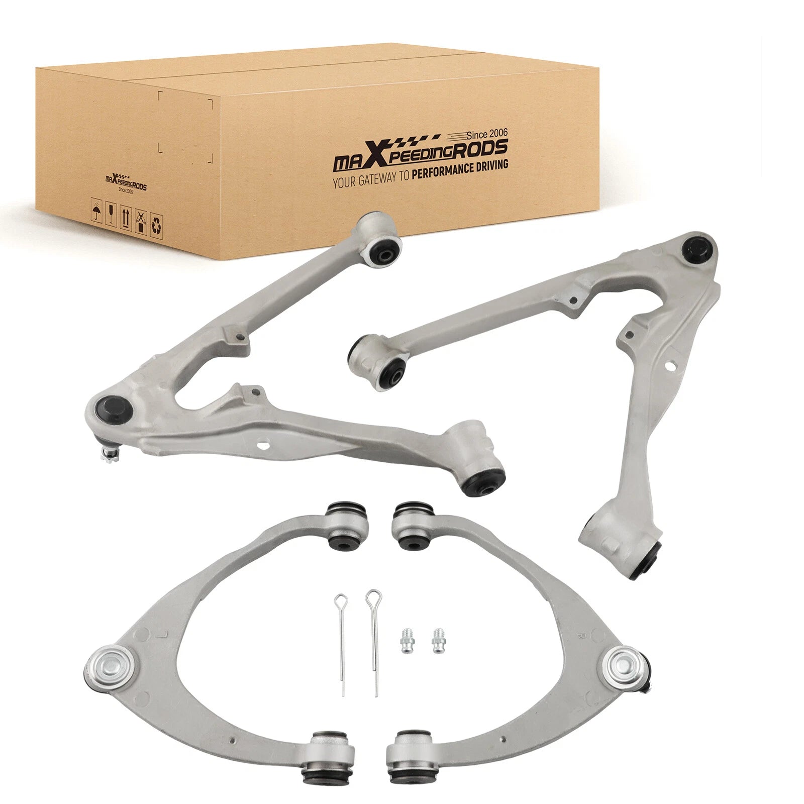 4x Upper Lower Aluminum Control Arms for Chevrolet Silverado Sierra (2014–2016)