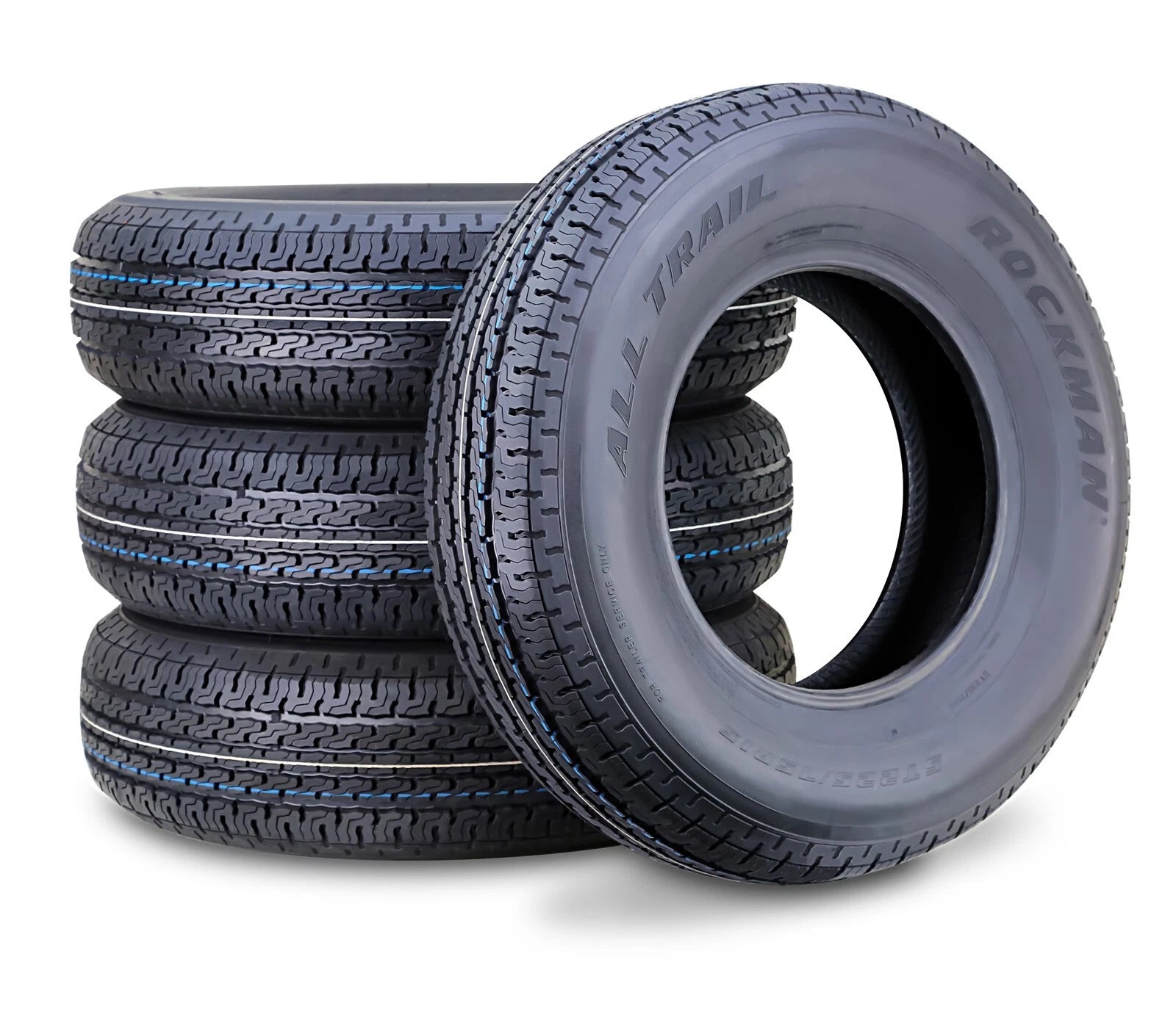 Set of 4 ST 225/75R15 Trailer Tires for Rockman (10-Ply LR E 117M)
