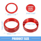 Set of 2 AC Knob Engine Start Stop Button Covers for Nissan Rogue (2021–2022) Red