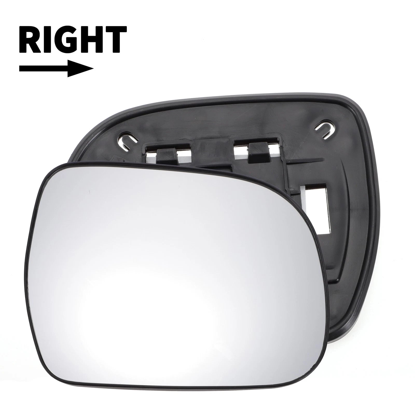 Right Side White Mirror Glass for Toyota Hilux (2004–2011)