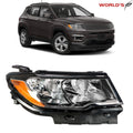 Halogen Headlight Assembly for Jeep Compass (2017–2020) Black Right Side