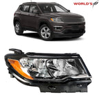 Halogen Headlight Assembly for Jeep Compass (2017–2020) Black Right Side
