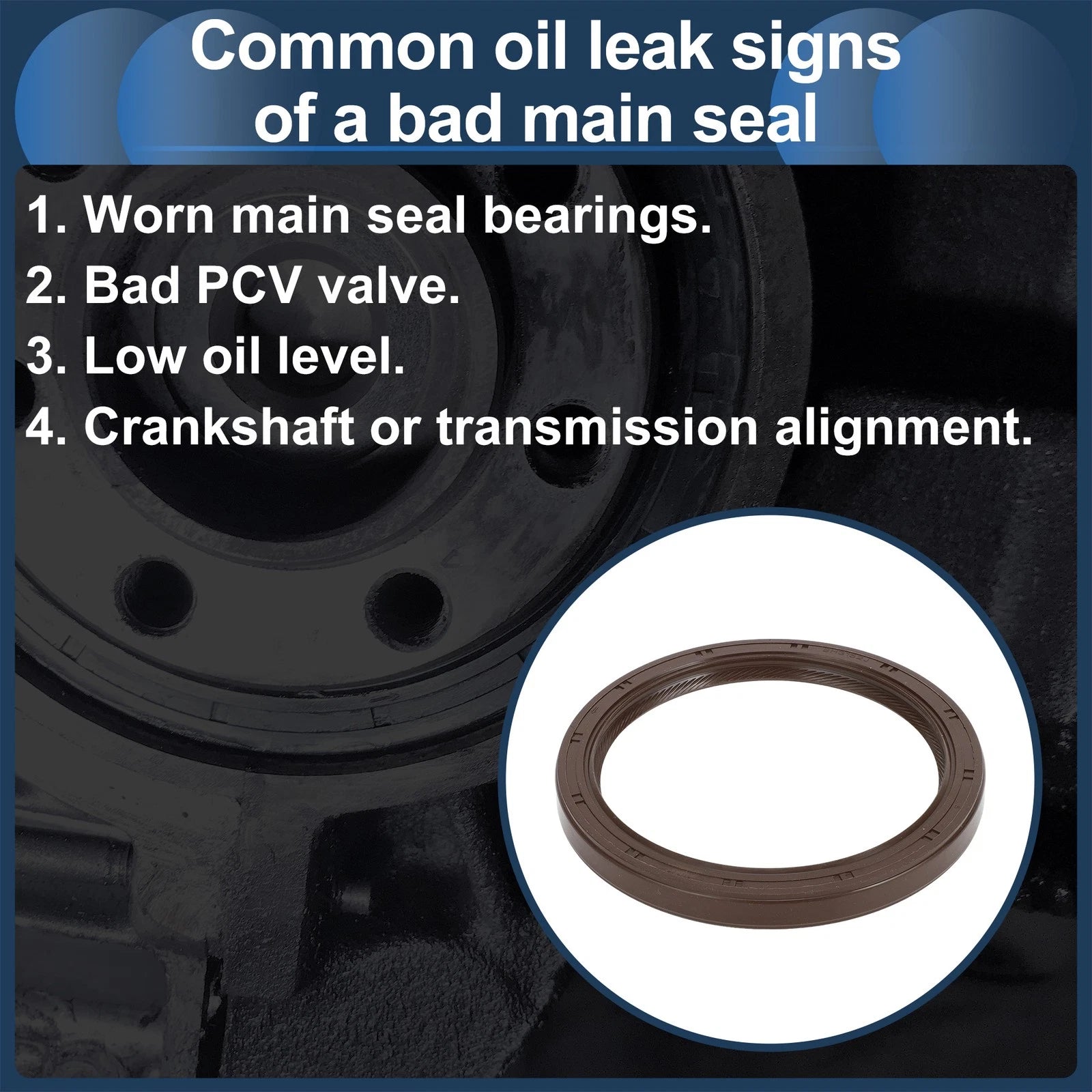 1 Pc Rear Crankshaft Oil Seal for Honda Accord Civic GMC Sierra  No.96376569