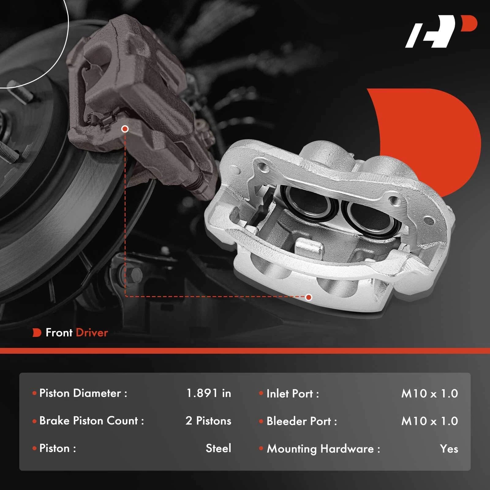 Front Left Disc Brake Caliper with Bracket for Kia Sorento (2003-2009)