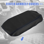Microfiber Leather Armrest Cover Pad for Honda Civic (2006–2011) Black/Blue