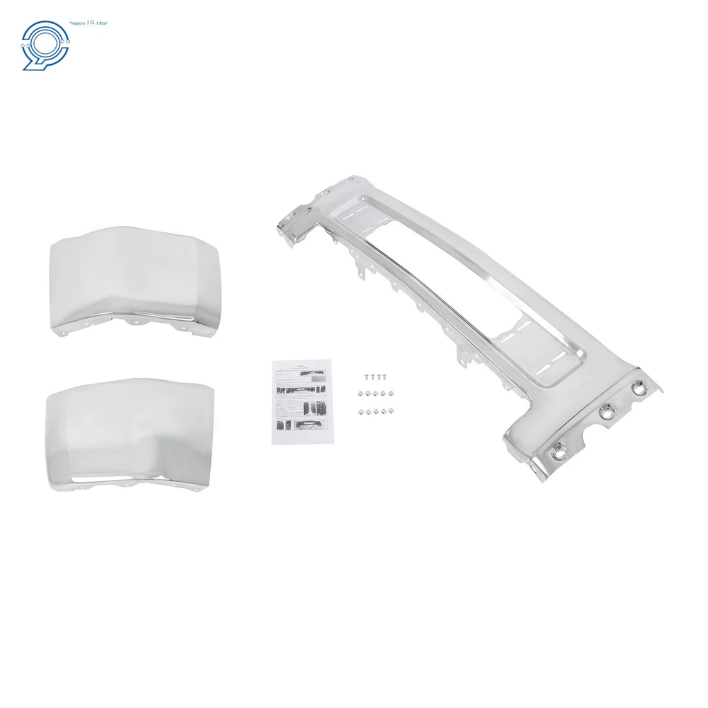 Chrome Split Front Bumper for Chevy Silverado 2500 3500 (2015–2019)