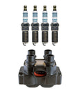 Denso Ignition Coil & 4 Iridium Power Spark Plugs Kit for Ford 2.0L L4
