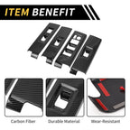 Set of 2 Carbon Fiber Door Window Switch Panel Covers for Toyota Tundra (2022–2024)