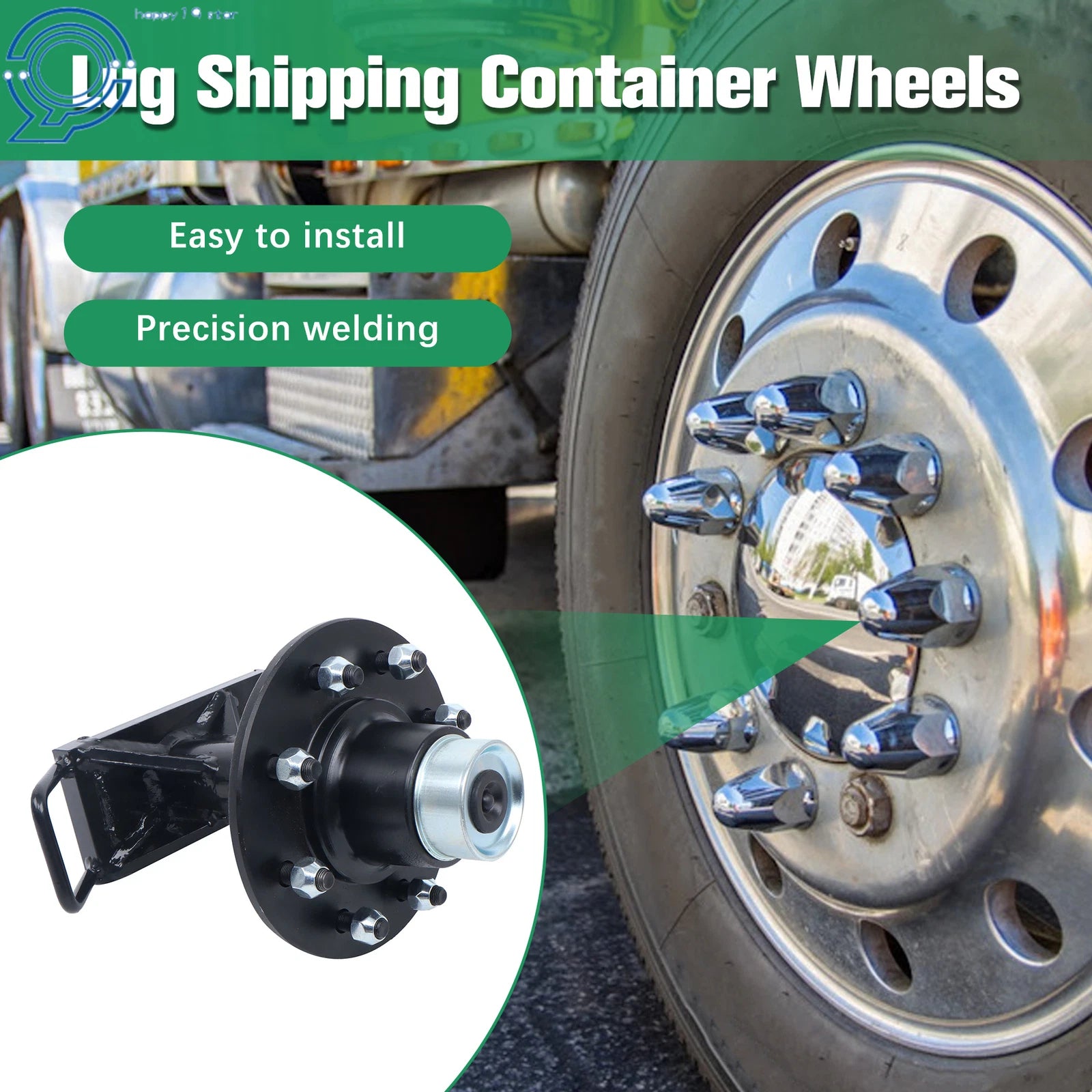 Spindle Kit with Handle for Shipping Container Wheels (8x6.5 Lug)