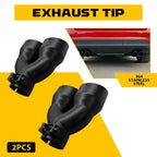 Stainless Steel Dual Pipe Exhaust Tip 2.5" In 7" Out 8.5" Long