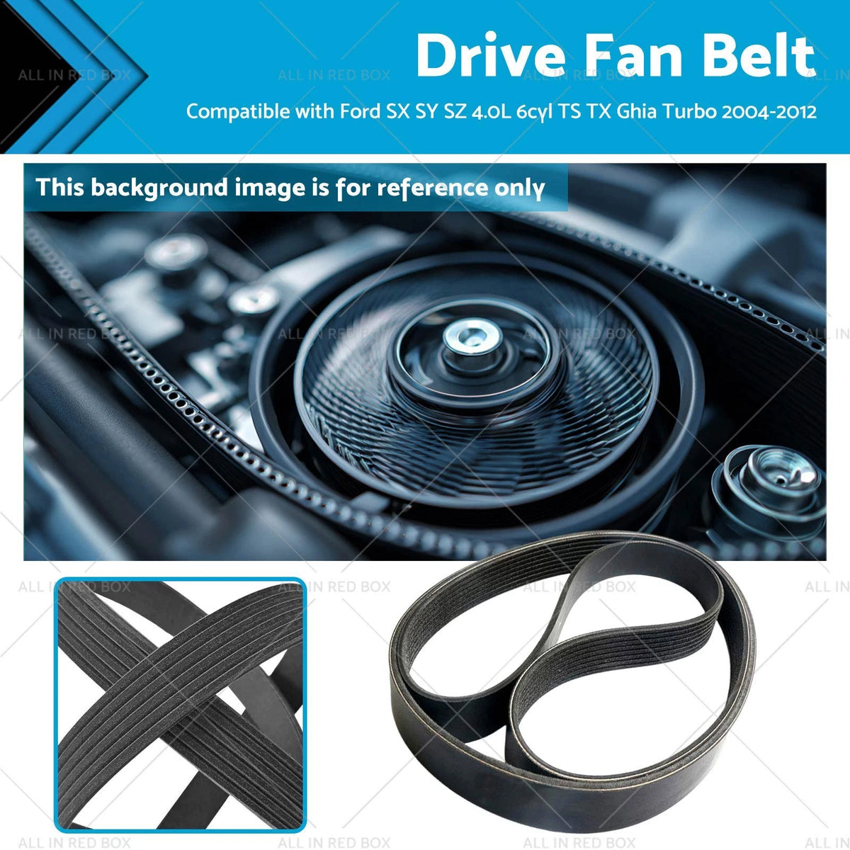 Drive Fan Belt for Ford SX SY SZ 4.0L 6cyl Turbo (2004–2012)