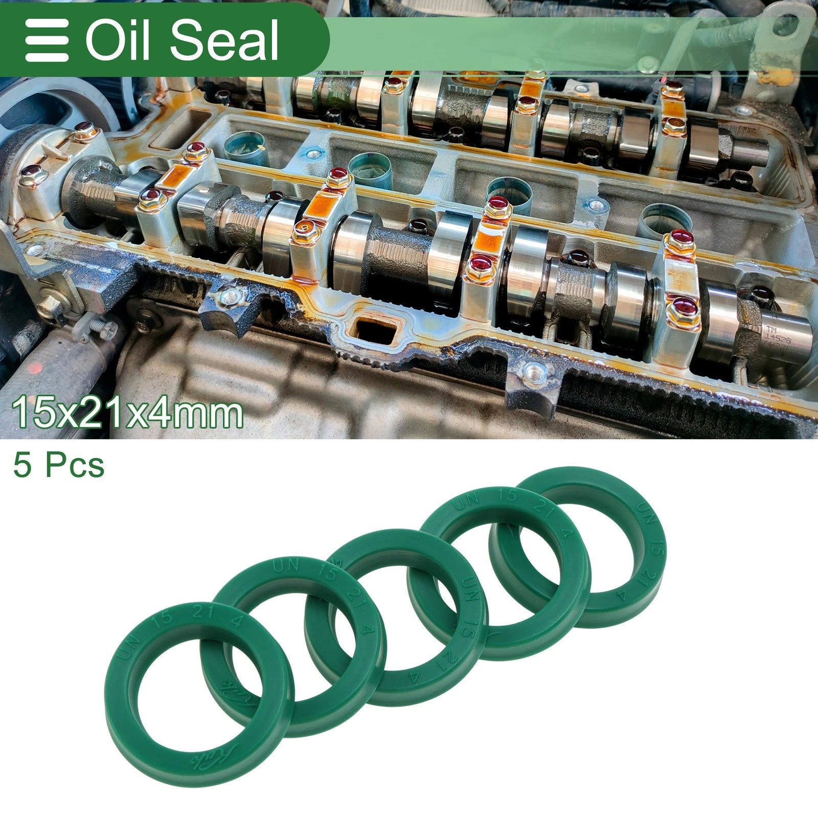 Set of 5 Oil Seal Rotary Shaft Seal 15x21x4mm for Various Models