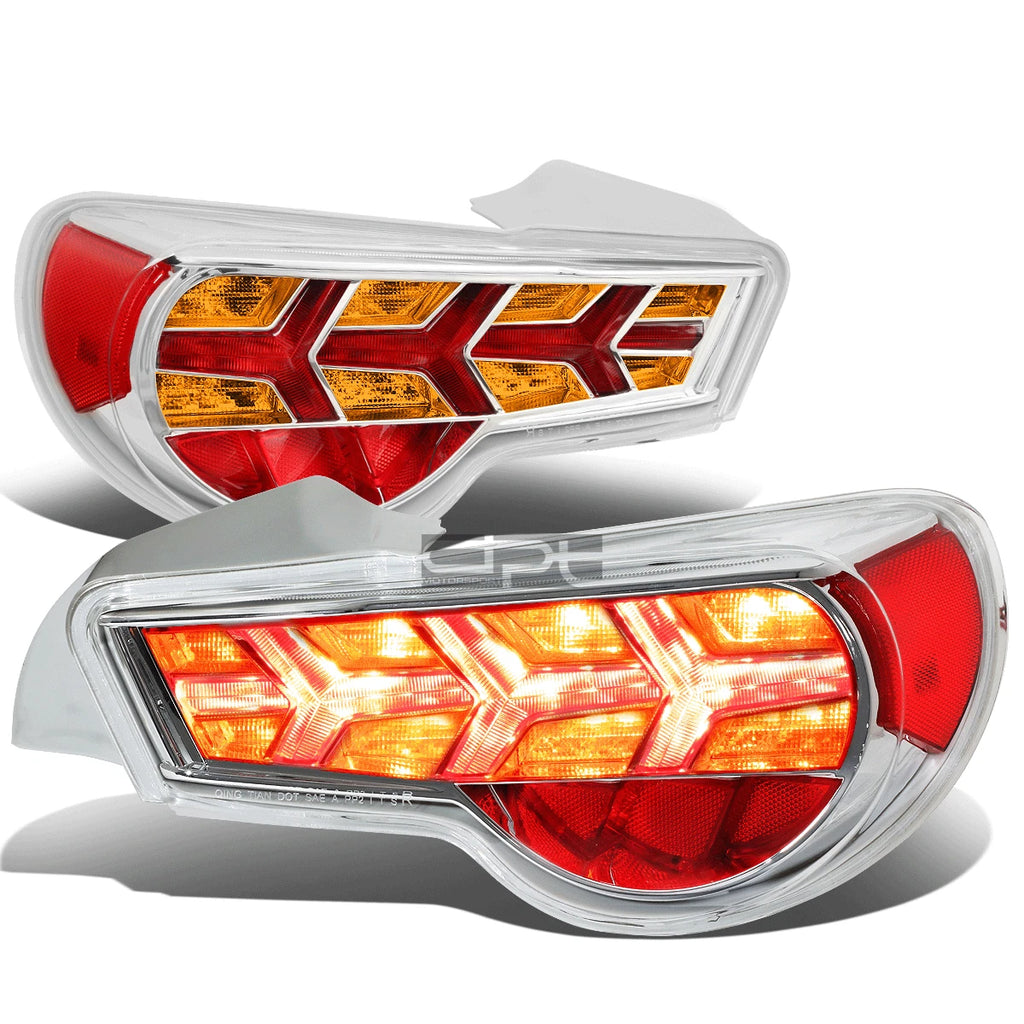 LED Sequential Arrow Tail Lights for Scion FRS (2013–2017) - Chrome, Amber