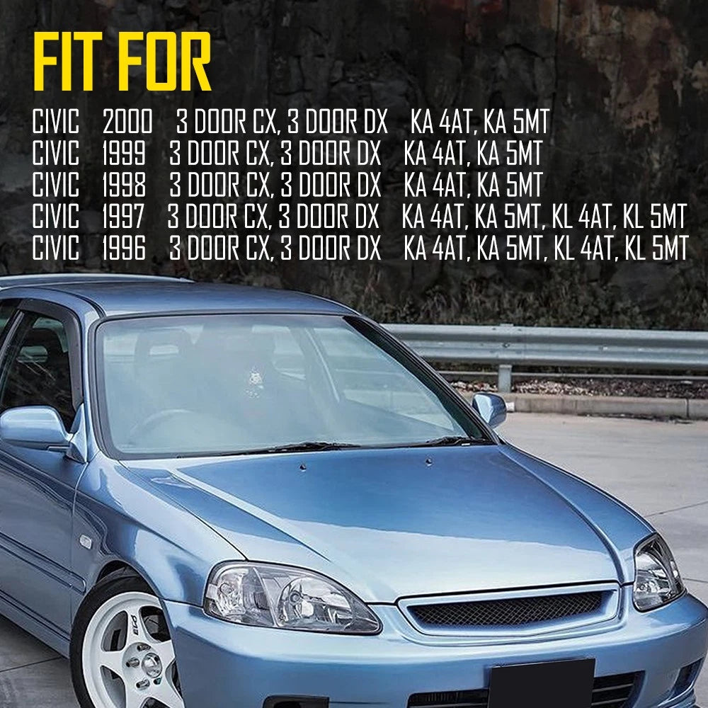 2X Black Roof Top Trim Molding Kit for Honda Civic (1996–2000)