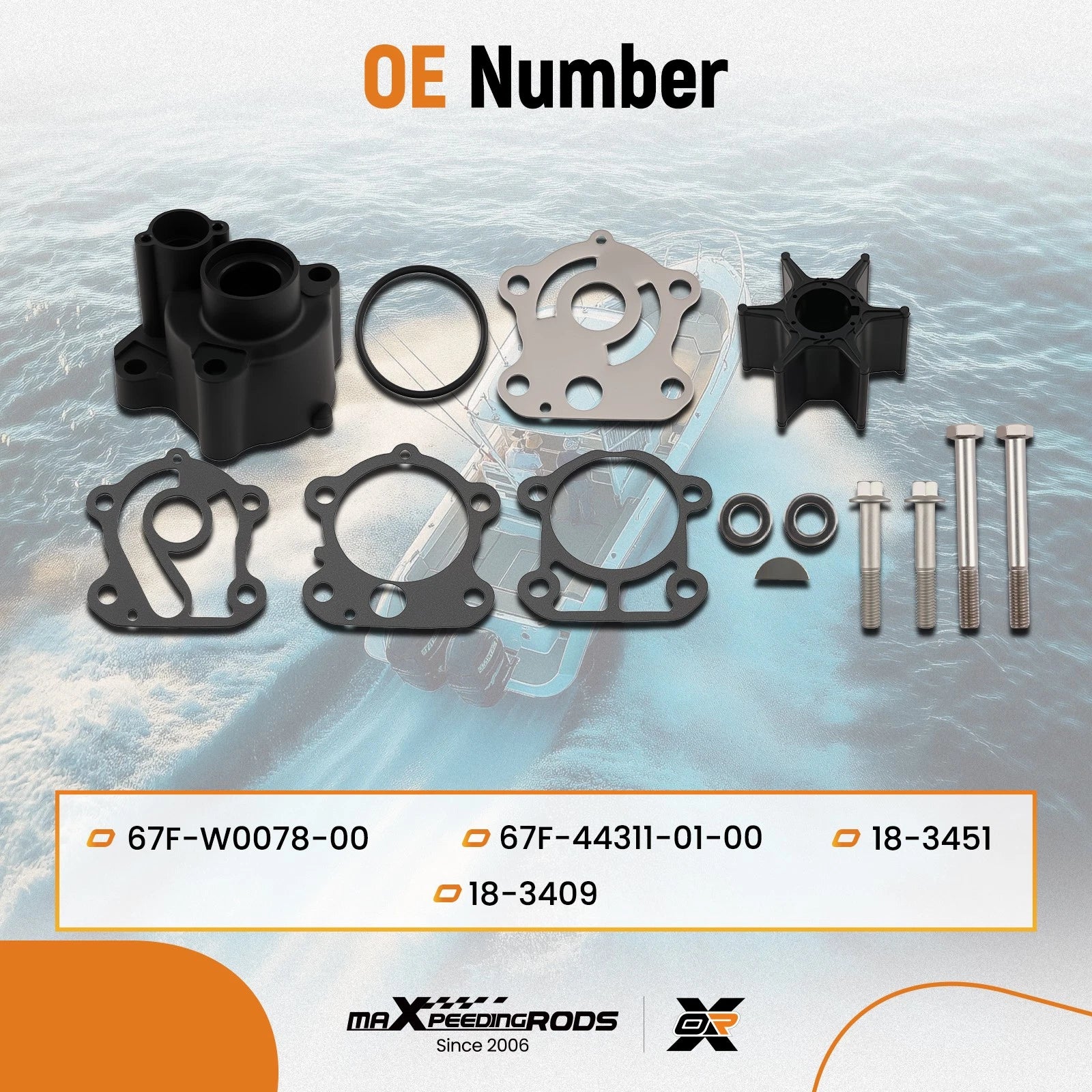 Impeller Kit for Yamaha F75A F80 F90A F100 (2000–2023)