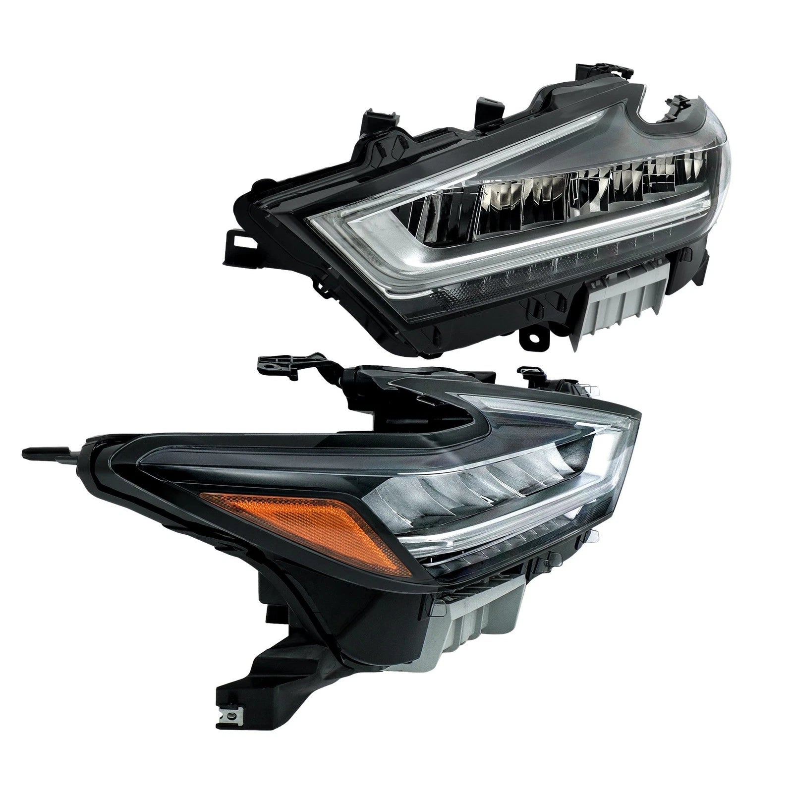 Set of 2 LED Headlights for Nissan Maxima (2019â2021) Chrome Housing