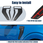 Set of 2 Carbon Fiber Style Side Vent Fender Badge Covers for Ford F150 (2021–2022) 782685548700