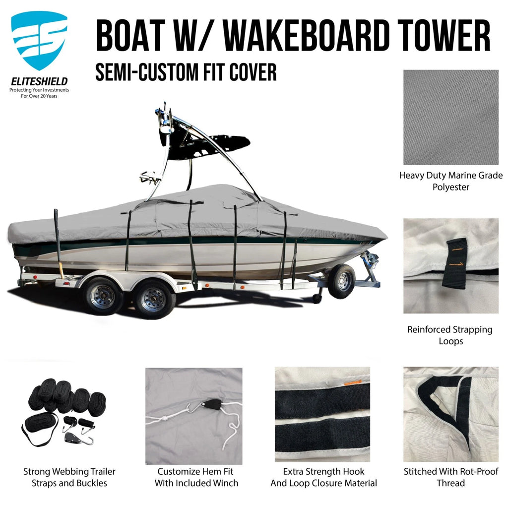 Boat Cover for Moomba Outback (with Wakeboard Tower)