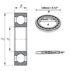 Deep Groove Ball Bearing P0 for Scooter Skateboard Wheel (85x130x14mm)