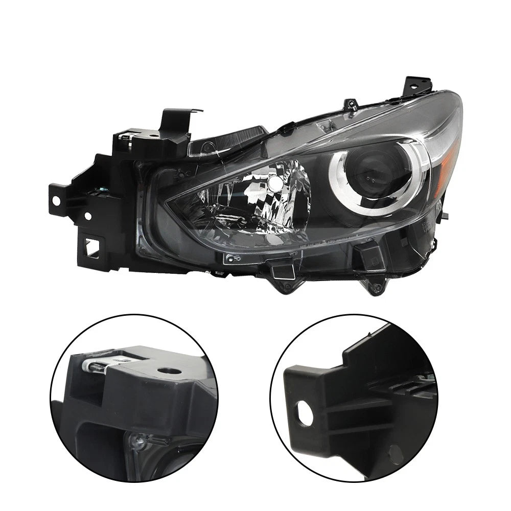 Headlamp Assembly for Mazda 3 (2017–2018) LH/Driver Side Clear Halogen