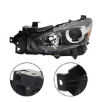 Headlamp Assembly for Mazda 3 (2017–2018) LH/Driver Side Clear Halogen