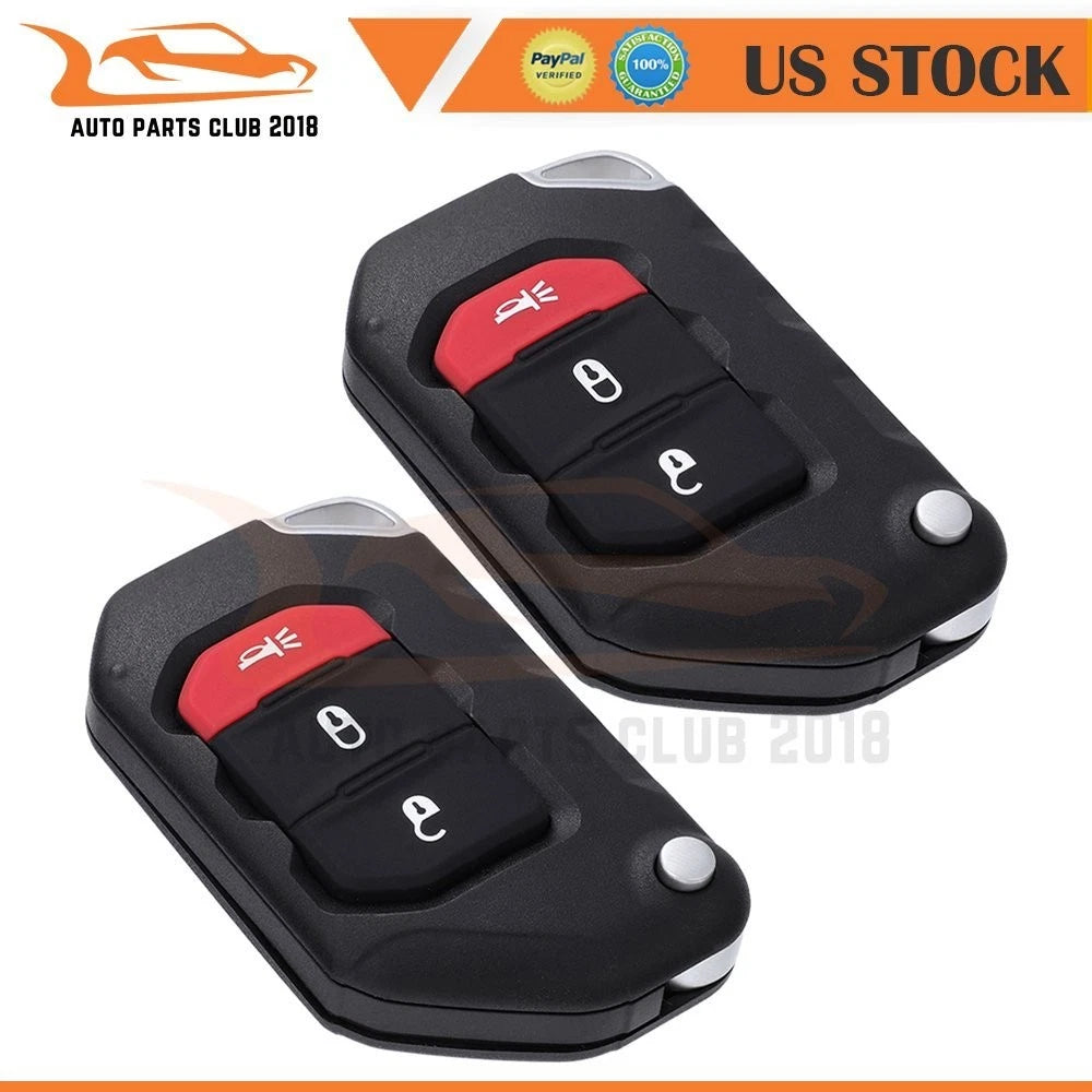 2 Key Entry Remote Fob 3 Buttons for Jeep Wrangler Gladiator (2018–2021)
