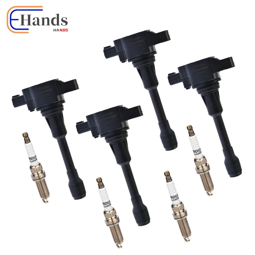 Set of 4 Ignition Coils + 4 Spark Plugs for Nissan Altima Cube 2.5L (2007–2012)