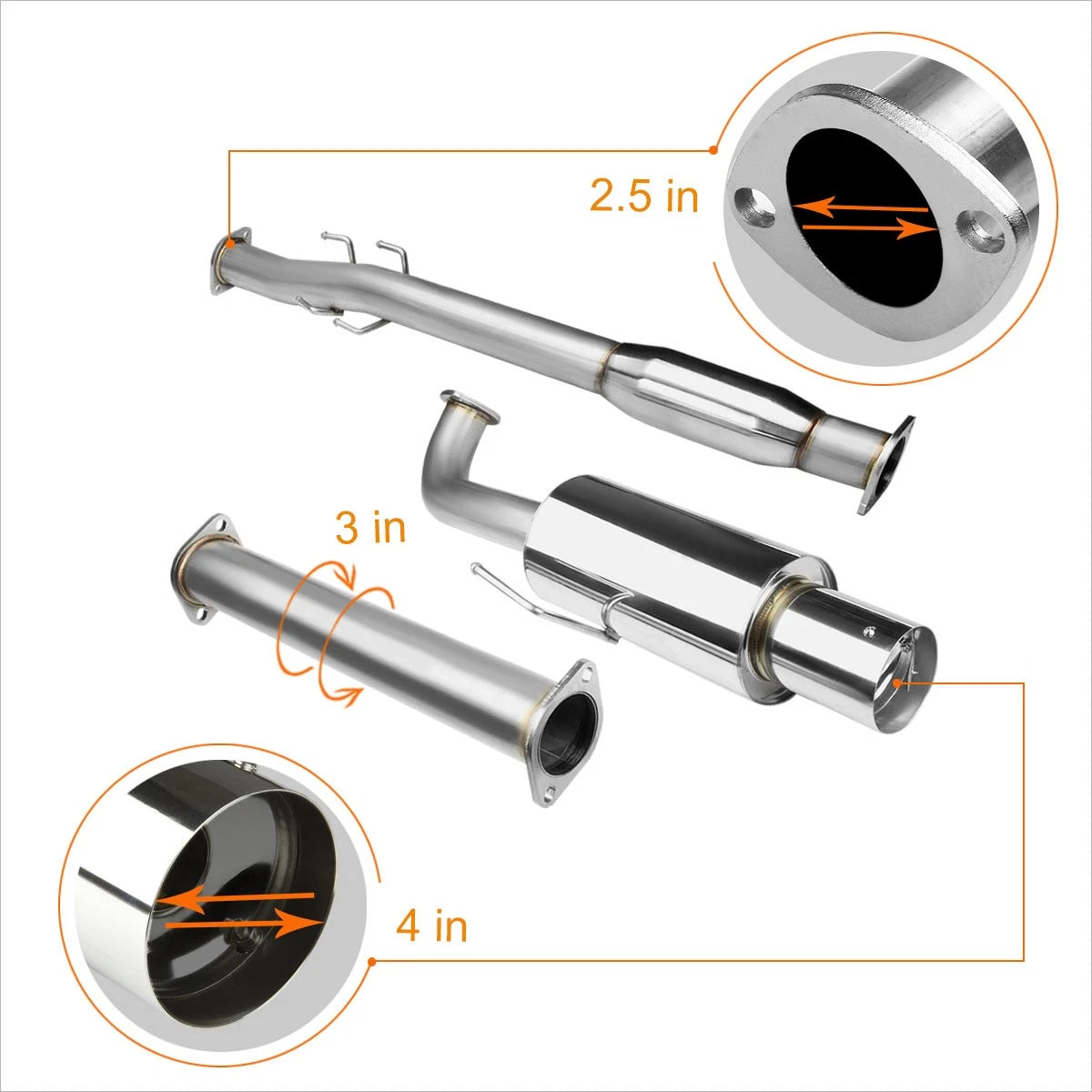 Catback Exhaust with Removable Silencer for Nissan Altima 3.5L V6 (2007–2012)