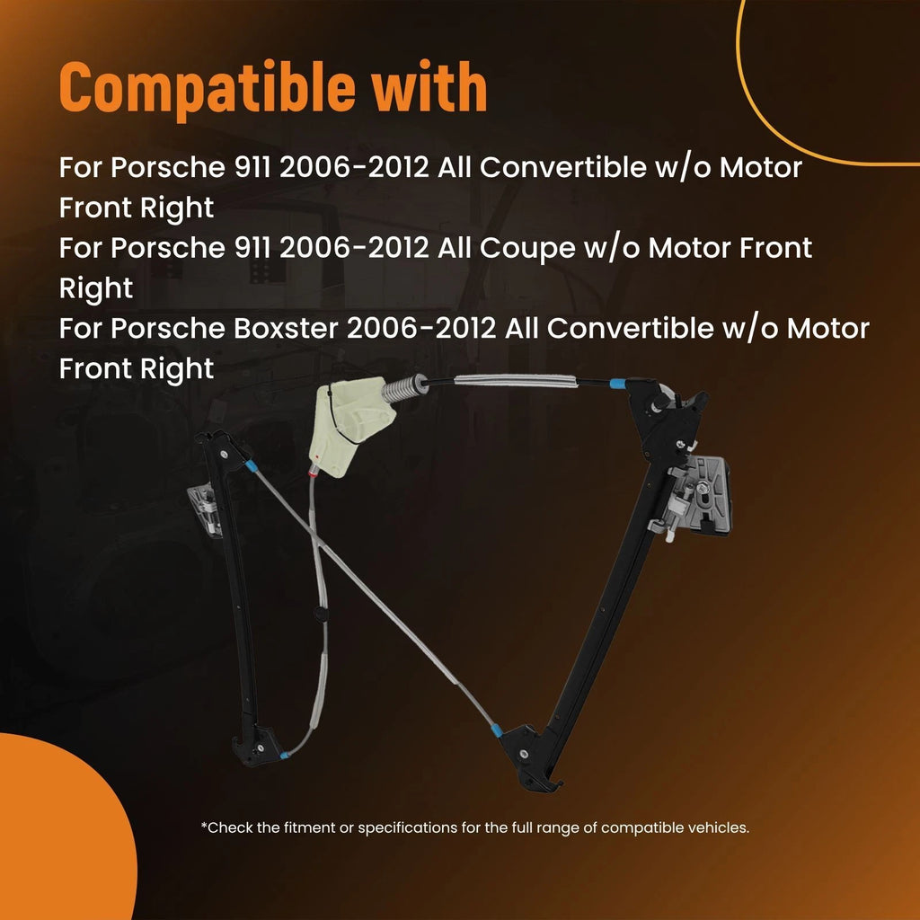 Passenger Side Window Regulator for Porsche Cayman (2006-2012)