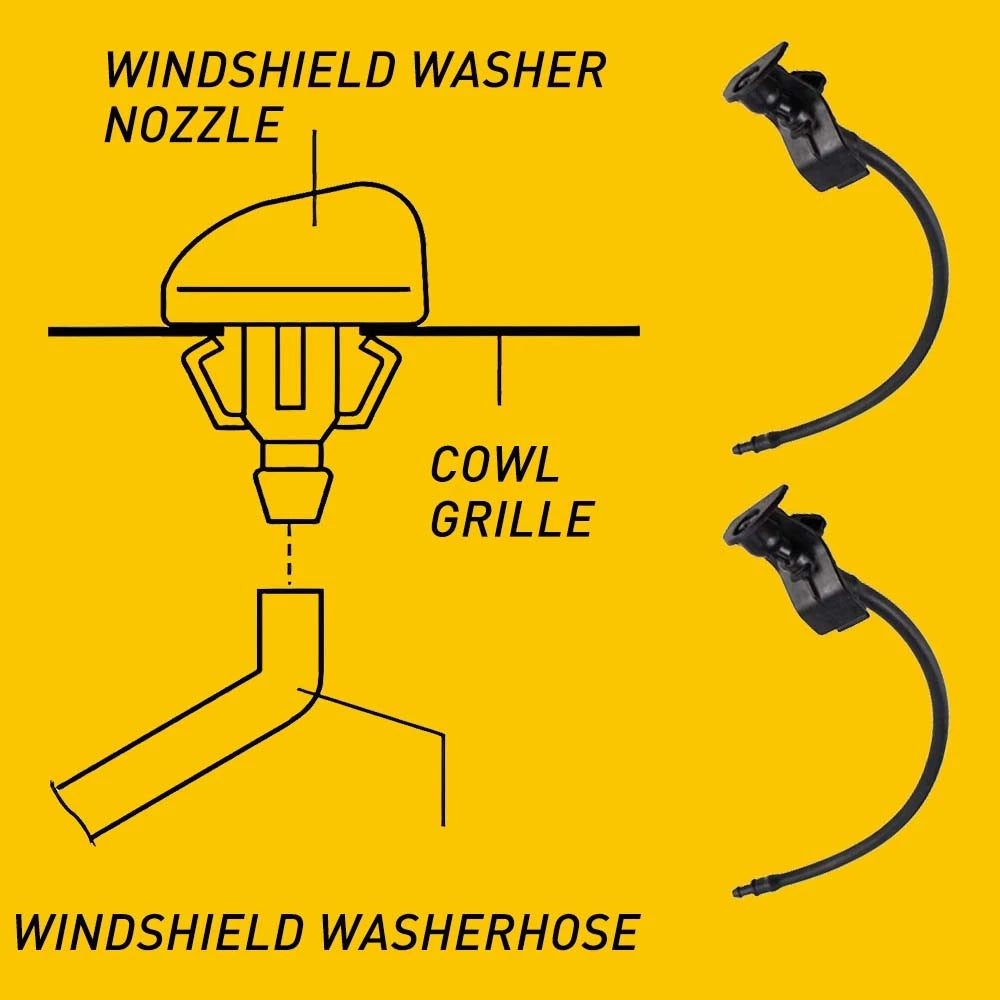 Set of 2 Windshield Wiper Washer Nozzles for Ford Mustang (2010–2014)
