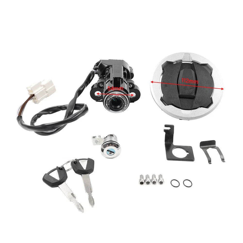 Ignition Switch Lock Fuel Gas Cap Key Set for Kawasaki Ninja 400 (2018-2023)