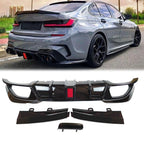 CMS Gloss Black Rear Diffuser with LED Light for BMW 3 Series G20 (2019–2022)