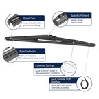 2X Rear Windshield Wiper Blade for Hyundai Santa Fe (2006–2012)