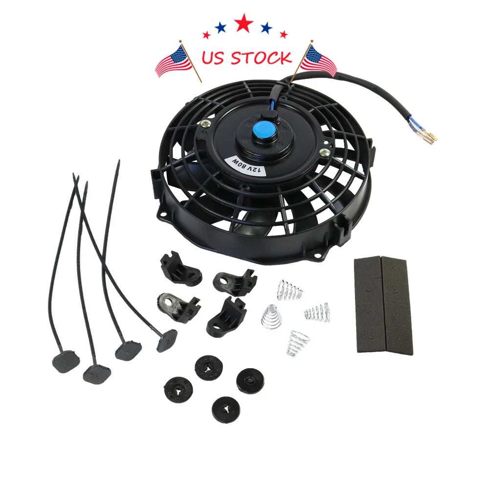 7" Slim Electric Radiator Cooling Fan Mount Kit for Universal Vehicles