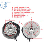 2X Front Wheel Hub Bearing Assembly for Ford Explorer Mercury Mountaineer (2002-2005)