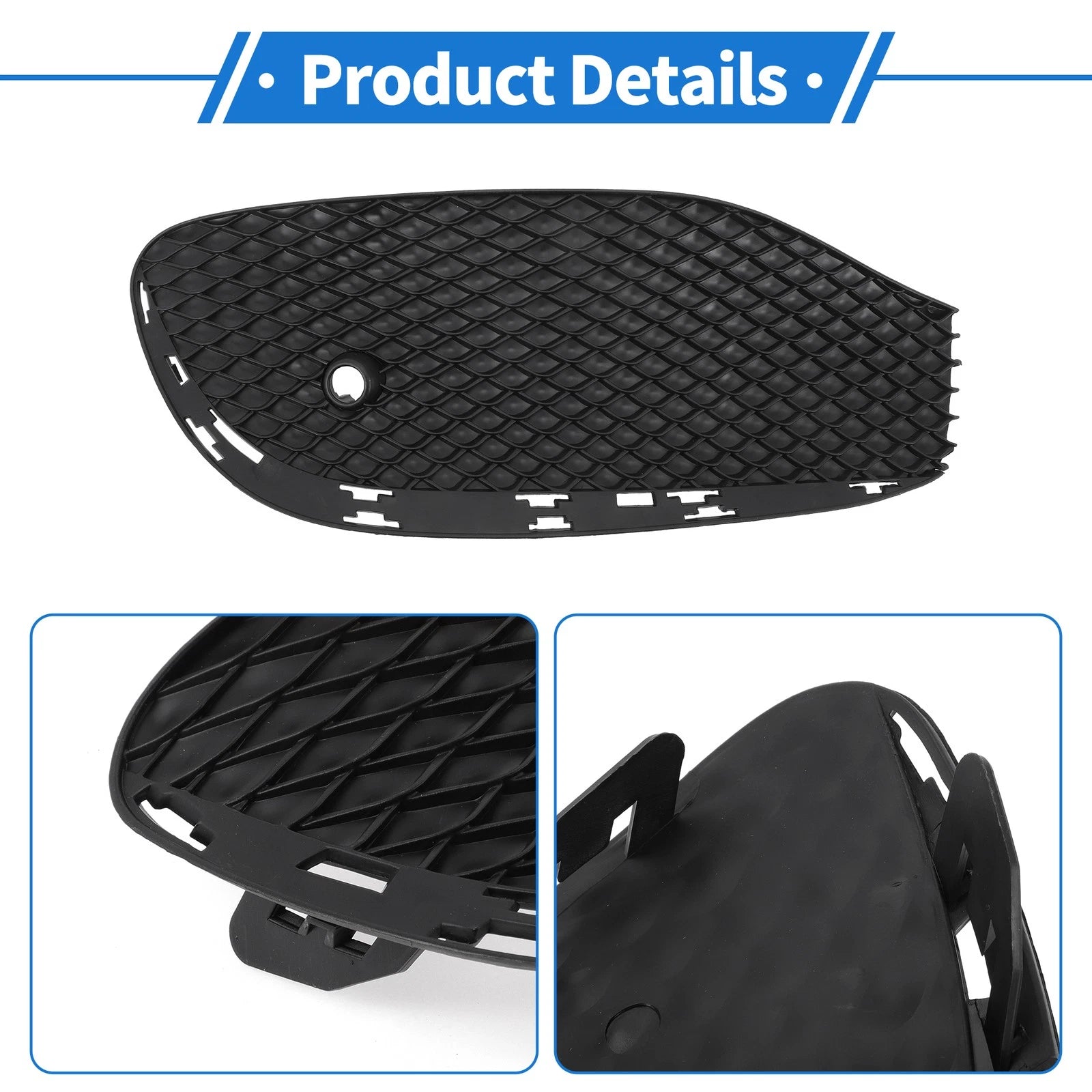 1 Pc Fog Light Grill for Mercedes-Benz (2014–2018) No. 2138851122 Black