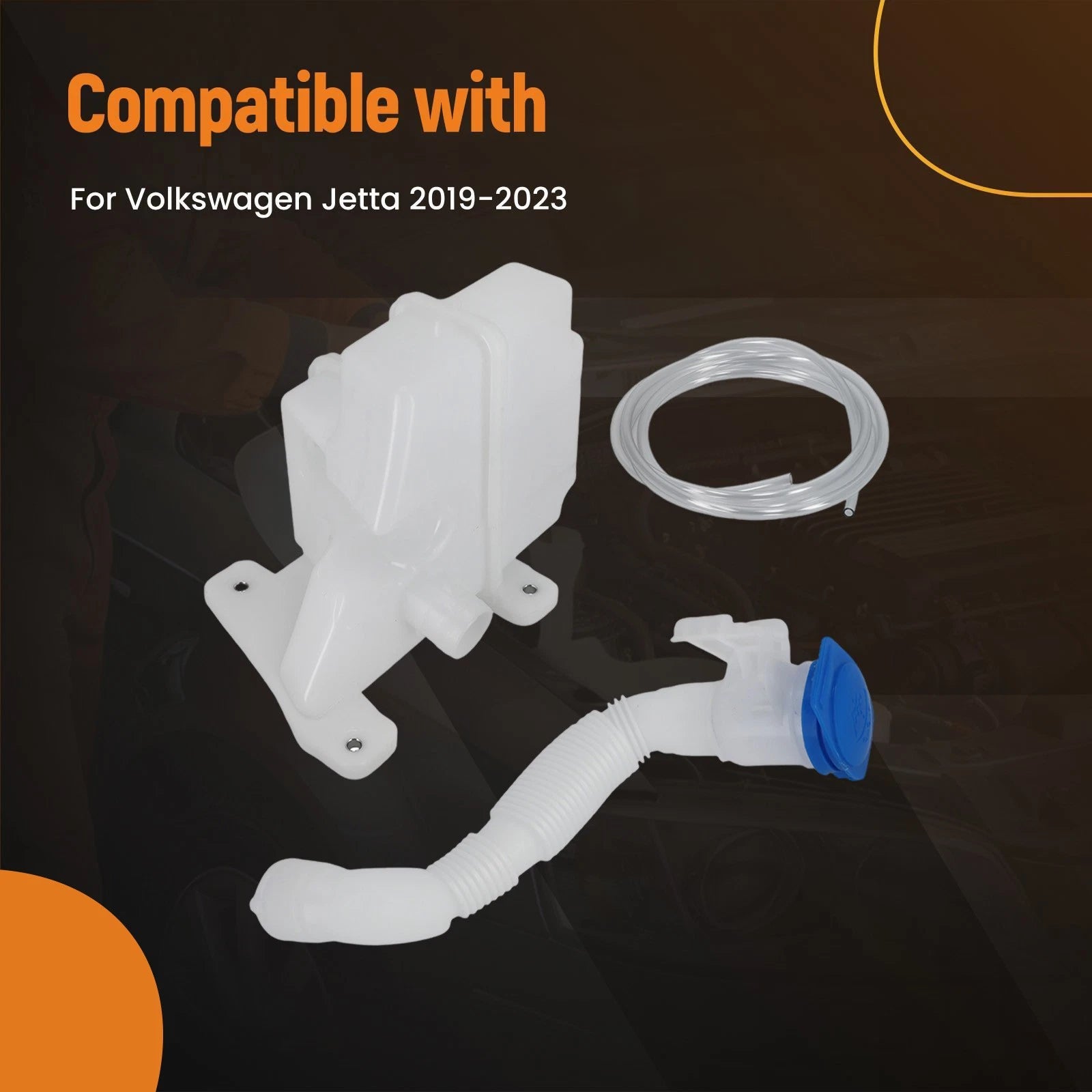 Front Expansion Washer Tank for VW Jetta (2019–2023) 17A955453A-PFM, 3Q0955455