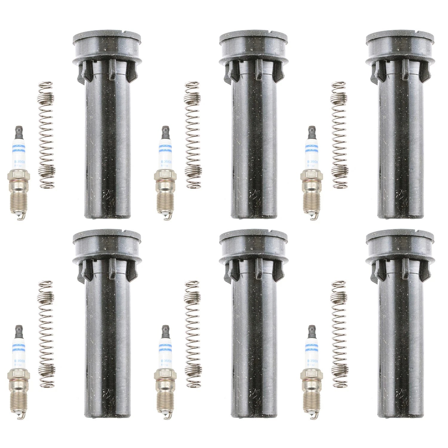 Set of 6 Double Platinum Spark Plugs & Ignition Coil Boot Kit for Ram 1500 (2010–2023)