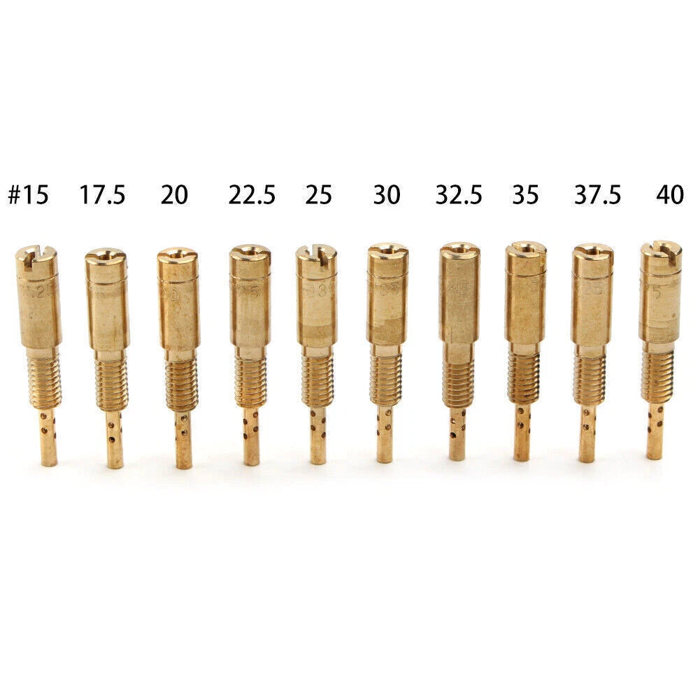 10x Carburetor Pilot Slow Jet #15-25 #30-40 for Mikuni 34 HS40 HSR VM28/486 TM40